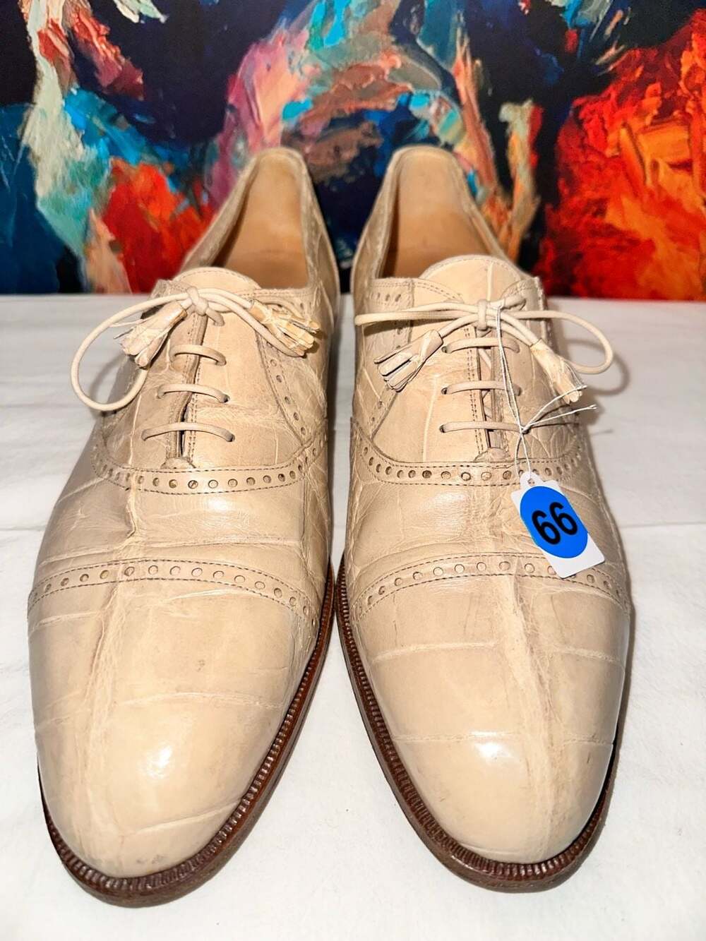 No.66 Mauri Genuine Alligator Leather Cap Toe Oxford Dress Shoes